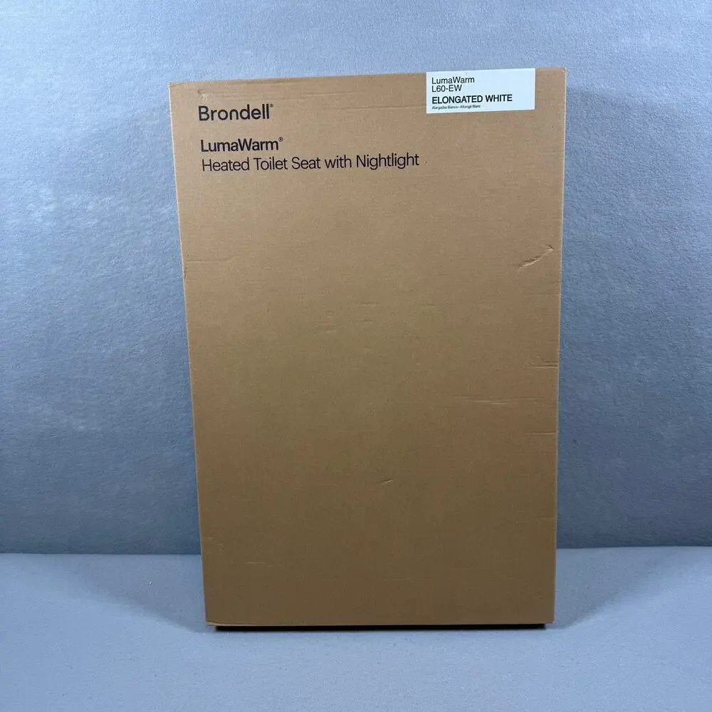 NEW Brondell LumaWarm L60-EW heated nightlight toilet seat - elongated white